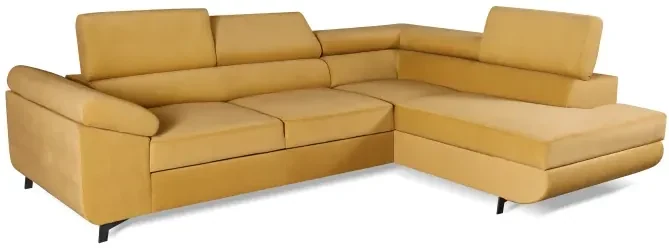 Rohová sedacia súprava Cosmo, Ľavá, žltá (zetta 296/nohy čierne)
