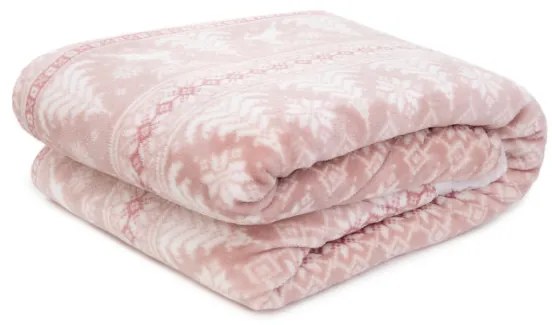Deka BARGO s vianočným vzorom, ružová 866161