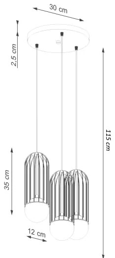 Sollux SL.1335 - Luster na lanku BRINA 3xG9/8W/230V biela