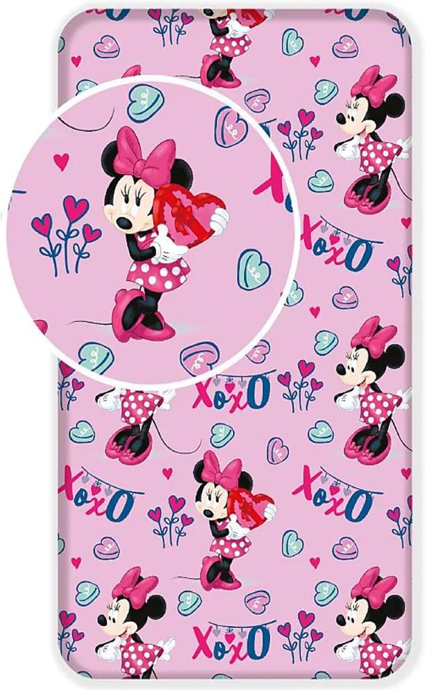 Plachta Minnie pink 90x200 cm 100% bavlna Jerry Fabrics
