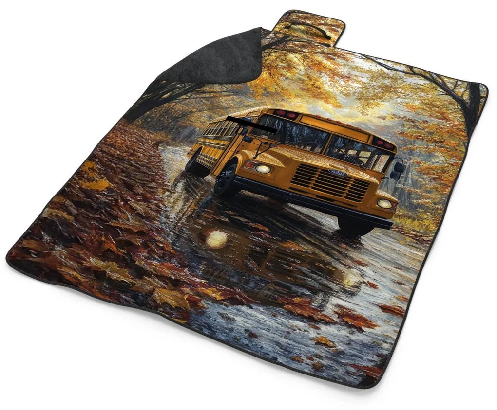 Sablio Plážová deka Žltý školský autobus: 200x140 cm