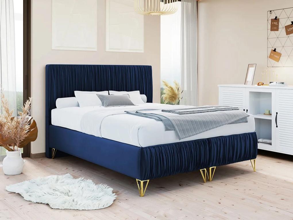 Manželská posteľ Kottos II, Rozmer postele: 180x200, Farba: Amor Velvet 4305