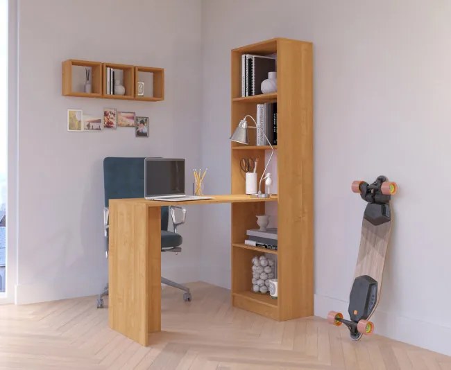Písací stôl s regálom SMART CLP, olcha
