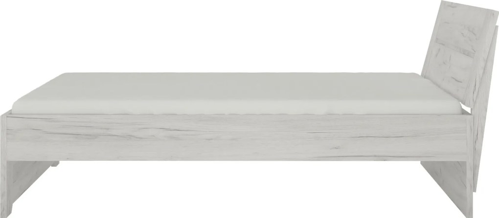 Sconto Posteľ ANGEL 91 dub craft biely, 140x200 cm