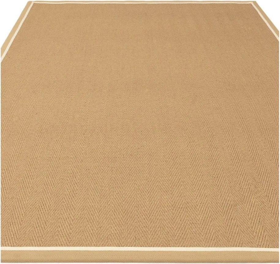 Obojstranný/ručne tkaný jutový koberec v prírodnej farbe 240x340 cm Bordo Herringbone Linen – Asiatic Carpets