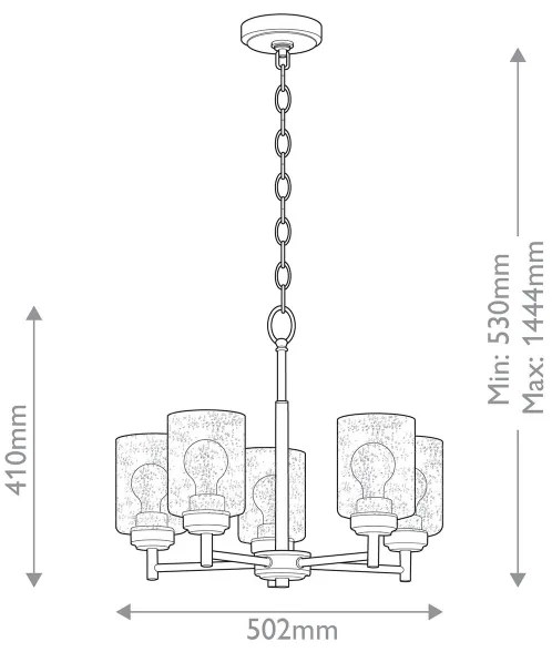 Kichler KL-WINSLOW5-NBR - Luster na reťazi WINSLOW 5xE27/60W/230V mosadz