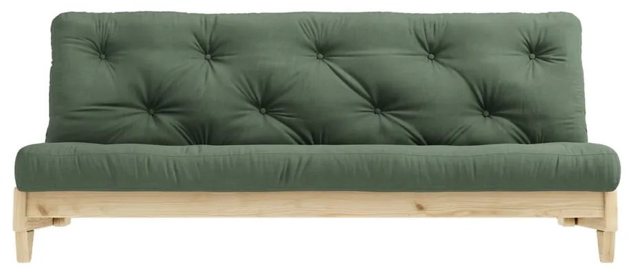 Rozkladacia pohovka so zeleným poťahom Karup Design Fresh Natural/Olive Green