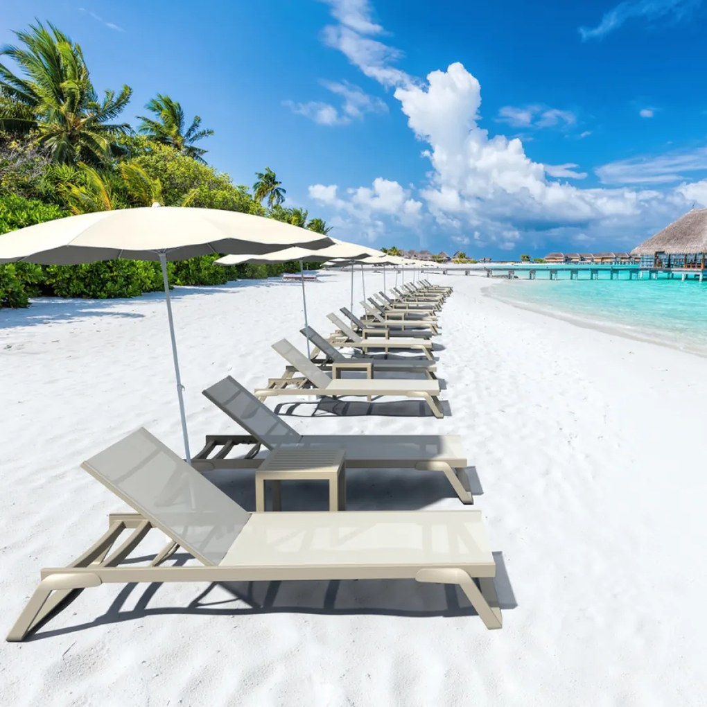 TROPIC záhradné lehátko taupe/taupe