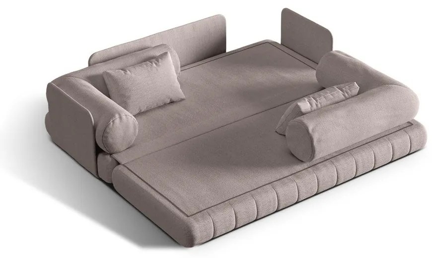 Sivobéžová rozkladacia pohovka z textílie buklé 206 cm Kemi – Cosmopolitan Design