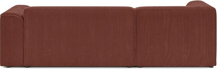 Menčestrová rohová pohovka v terakotovej farbe (ľavý roh/s leňoškou) Merid – Ropez