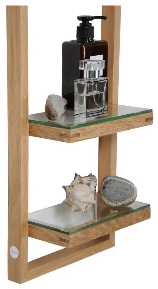 Nástenná polica z dubového dreva Wireworks Zone, výška 81 cm