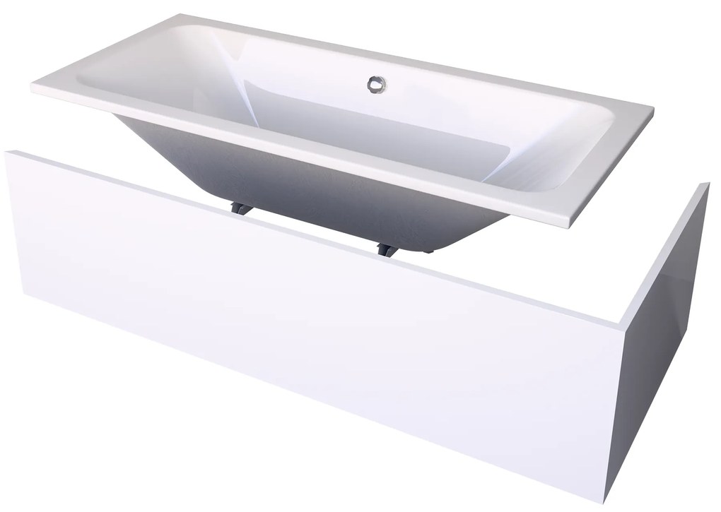 Gamma Standard, akrylátová vaňa 180x80x40 cm, biela lesklá, GMA-WAN-KS-18080