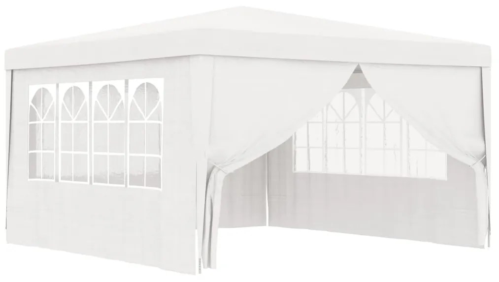 vidaXL Profesionálny párty stan+bočné steny 4x4 m, biely 90 g/m²