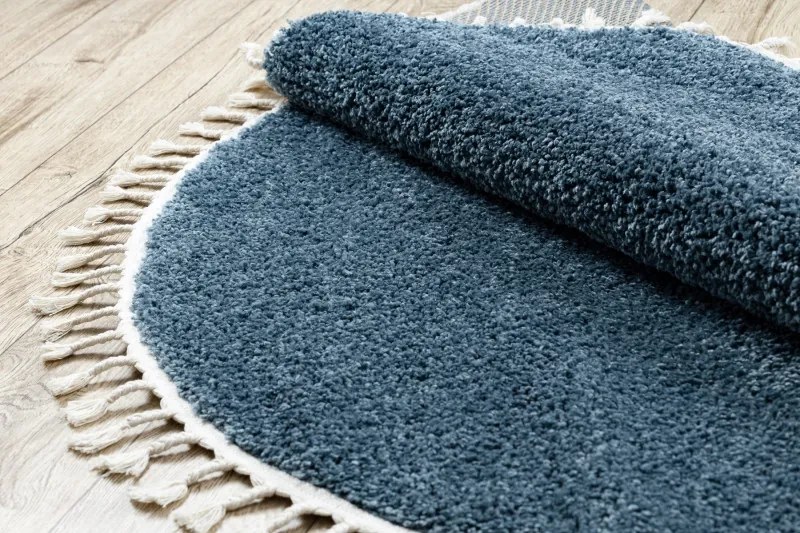 Kusový koberec Berber 9000 blue kruh, 160x160 (priemer) kruh, modrá, obývacia izba, Dywany Łuszczów