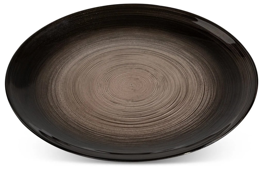 DEKORAČNÝ SKLENENÝ TANIER LEA (02) (FI) 21X1 CM ČIERNE