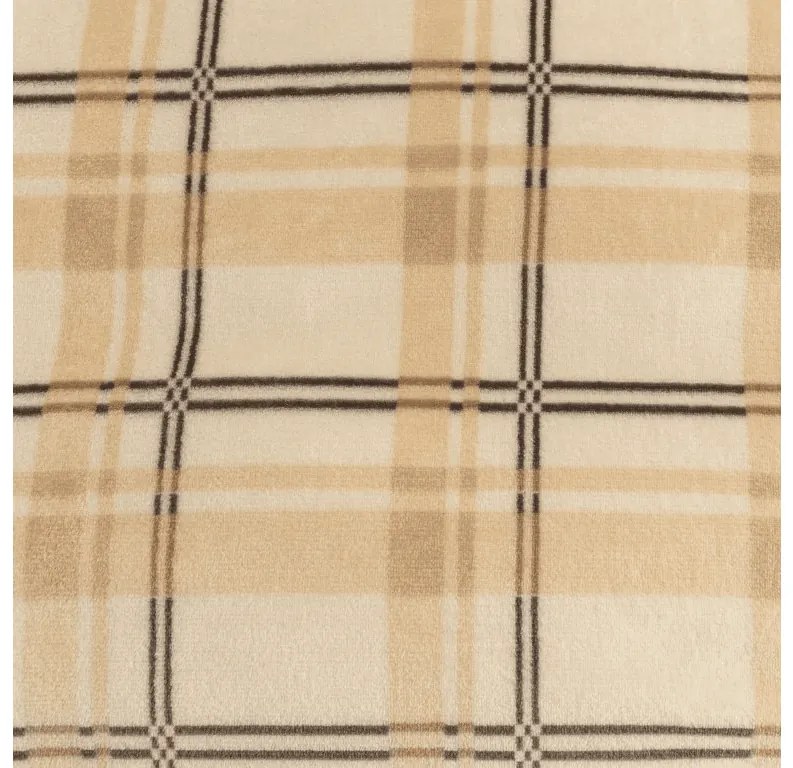 Mikroplyšová deka PLAID, krémová Rozmer: 200 x 220 cm