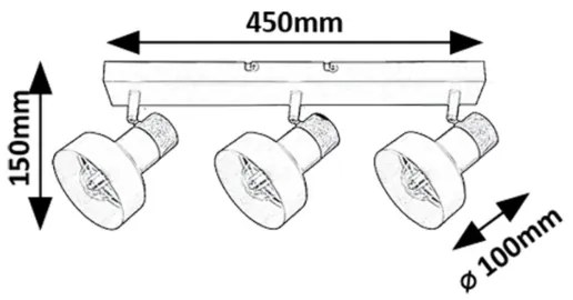 Rabalux 73057 - Bodové svietidlo SASKIA 3xE14/15W/230V