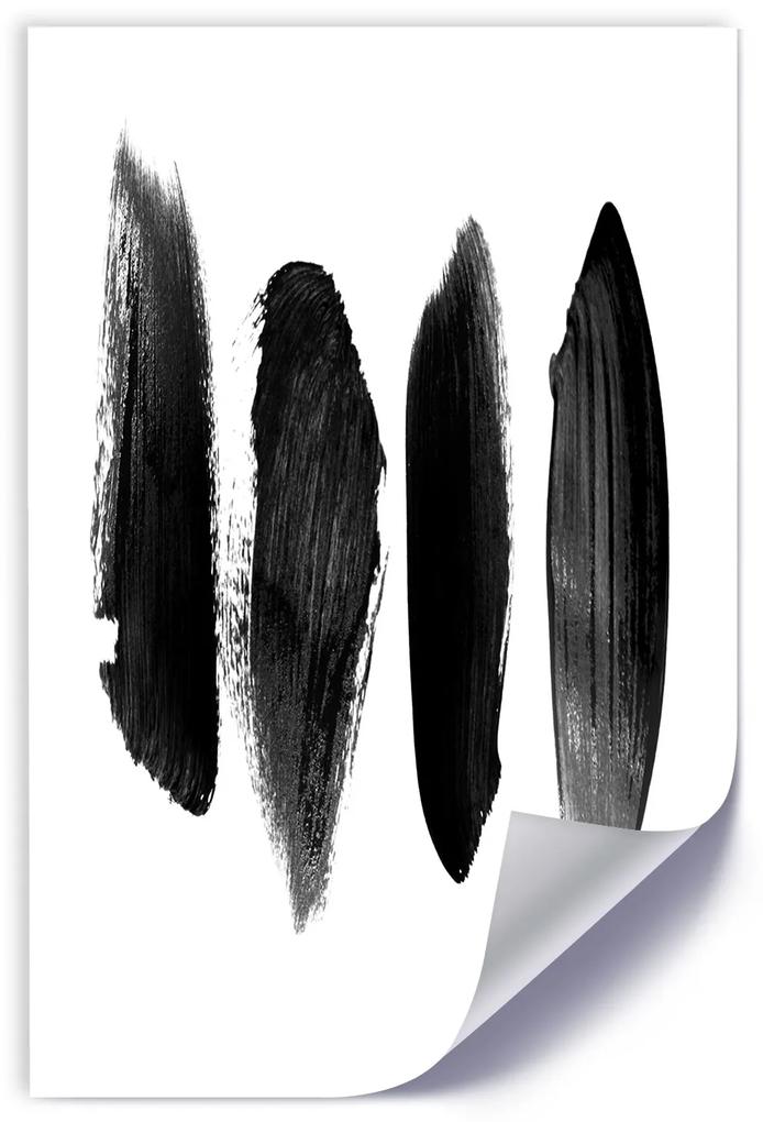 Gario Plagát Čierne čiary na bielom pozadí abstraktné Farba rámu: Bez rámu, Rozmery: 30 x 45 cm
