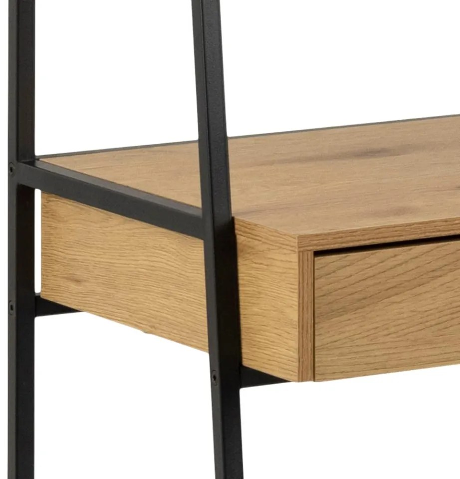 Písací stôl s regálom Seaford dub riviéra