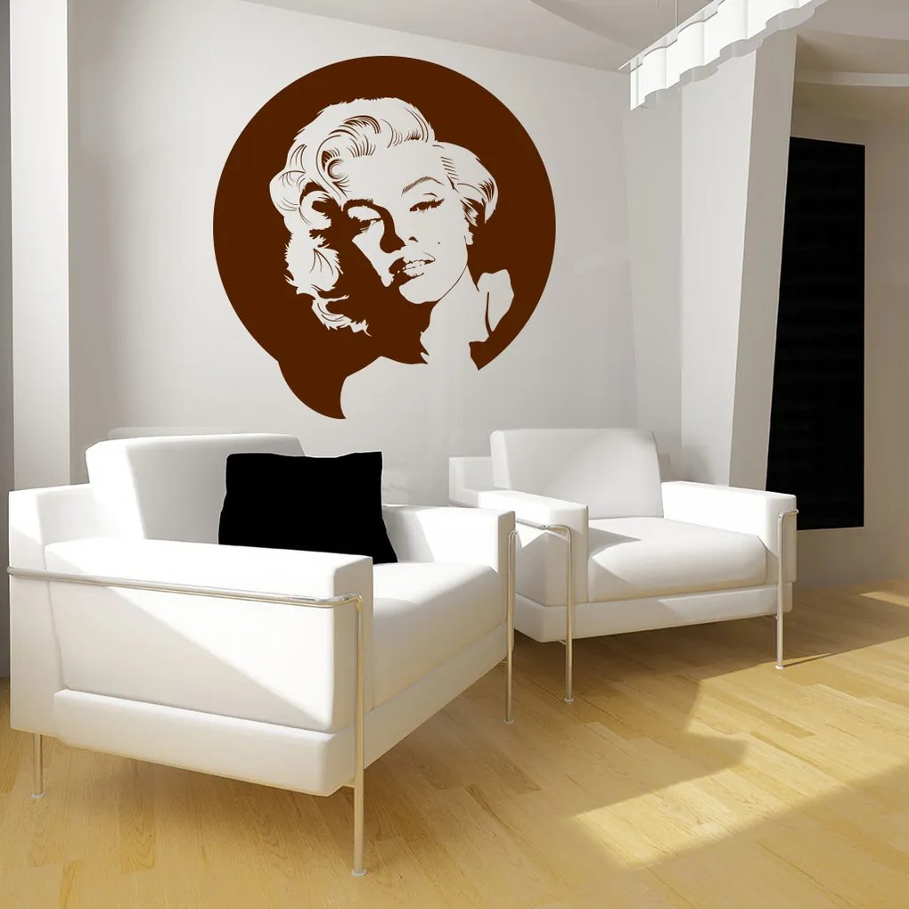 Veselá Stena Samolepka Portrét Marilyn Monroe Farba: černá, Veľkosť: 40 x 42 cm