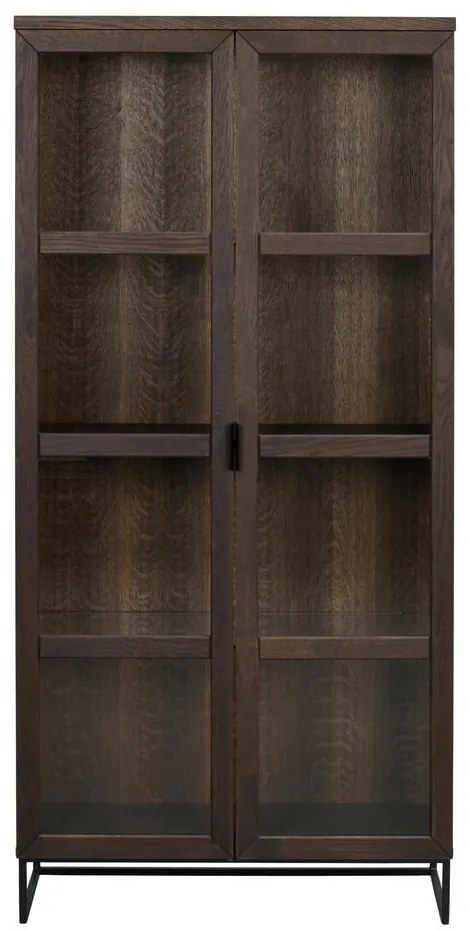 Hnedá vitrína z dubového dreva 95x195 cm Everett – Rowico