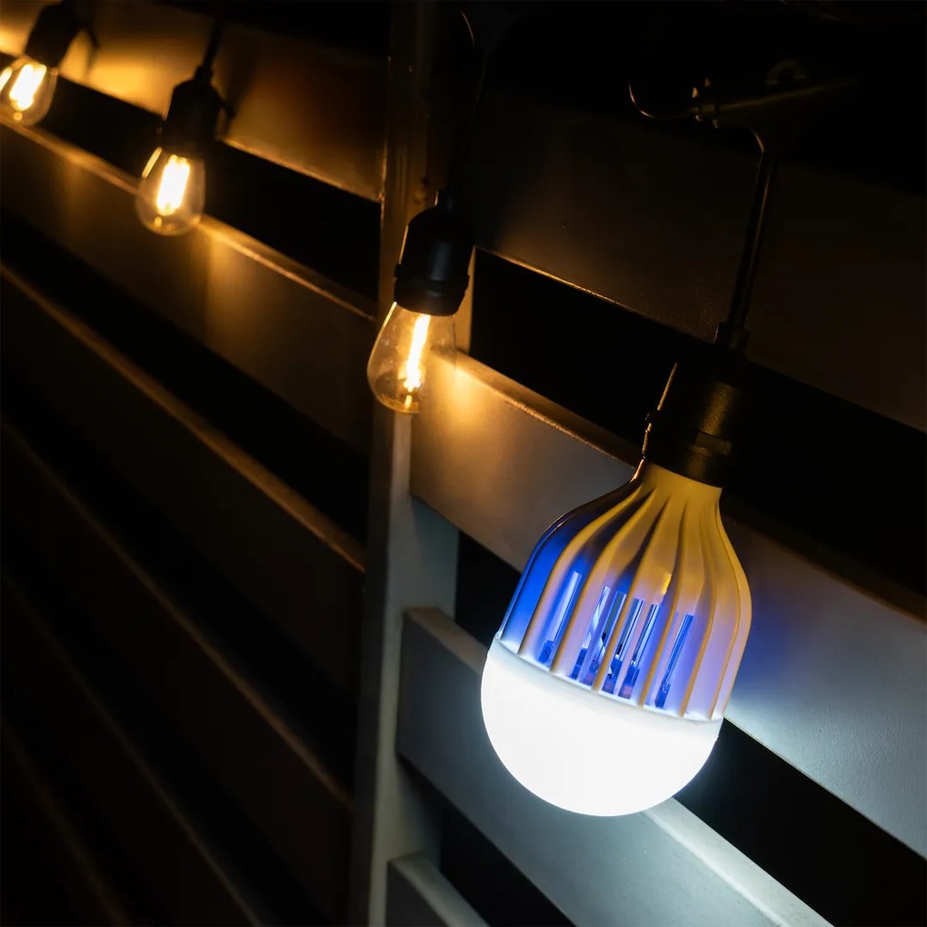 LED žiarovka likvidujúca hmyz E27 studená 6500k 8w 800 lm