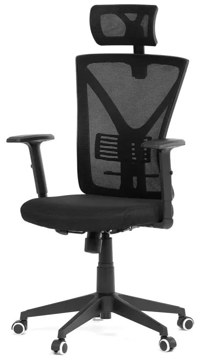 Kancelářská židle, černá mesh, plastový kříž