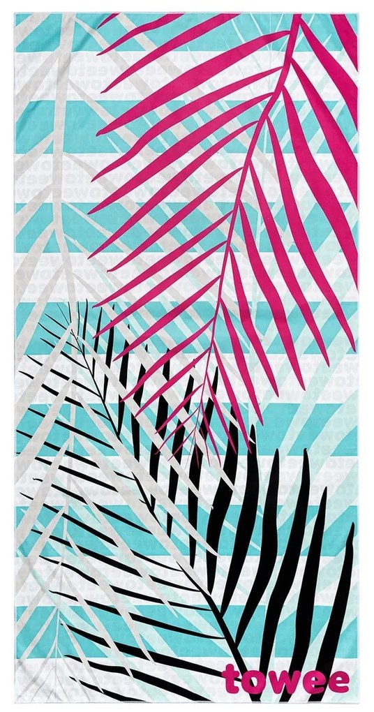 Towee Rýchloschnúca osuška PALMS PINK, 70 x 140 cm