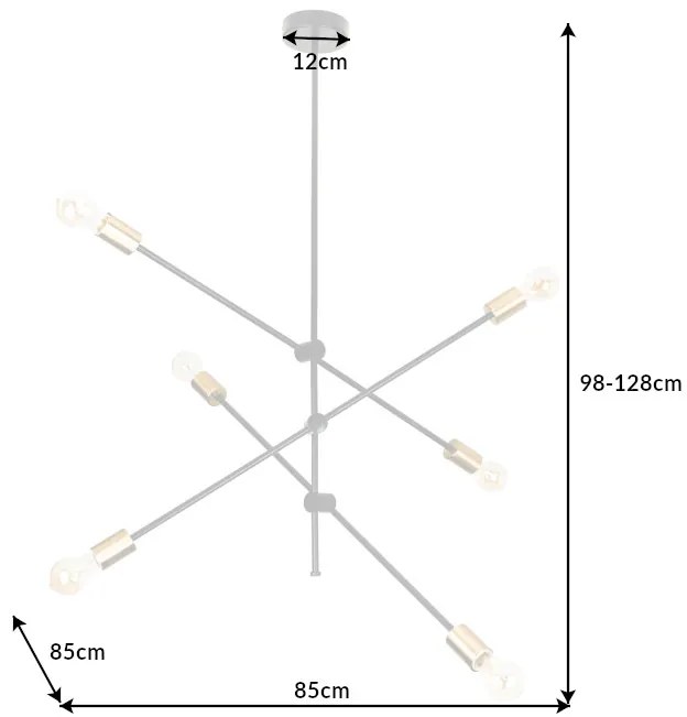 Závesná lampa variácia čierne zlato