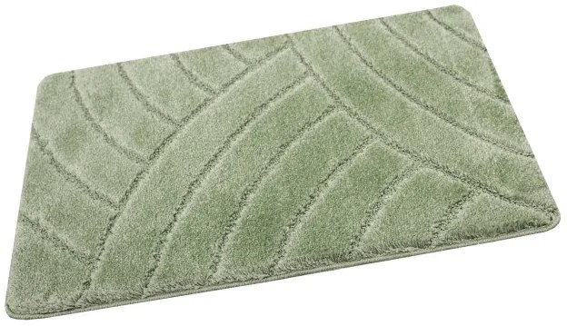 Kúpeľňový koberček Sash Sage zelený, pruhy