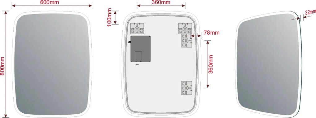 Sapho Sapho, TONG zrkadlo s LED osvetlením 60x80cm, TN6080