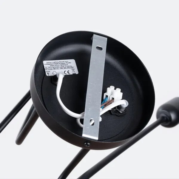 Sollux SL.1472 - Prisadený luster LOOP 2xE27/15W/230V čierna