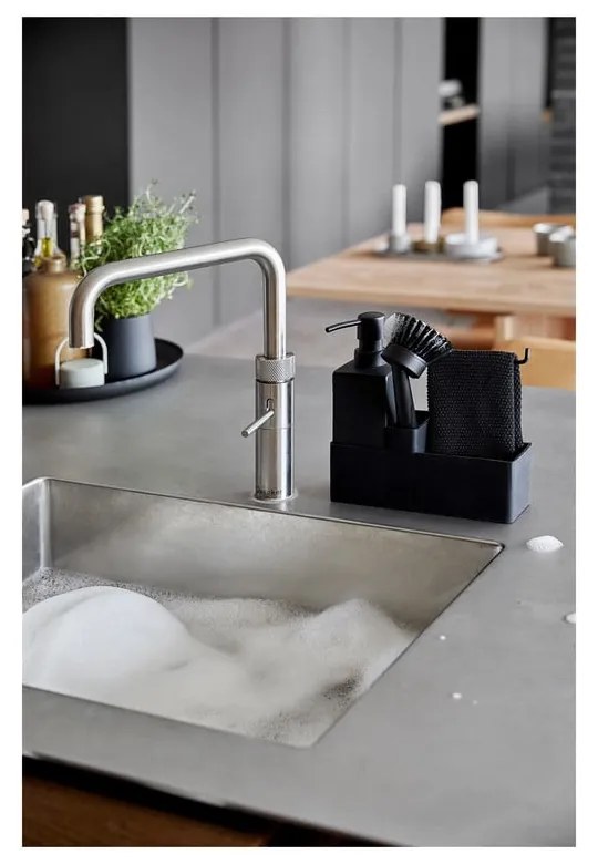 Čierny plastový/silikónový stojan na umývacie prostriedky Singles – Zone