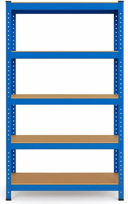 Akcia 5x Regál 150x70x30 cm lakovaný 4-policový, nosnosť 700 kg - modrý