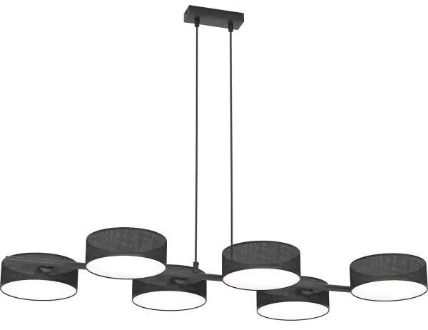 Závesný luster na lanku DRUMZ 6xE14/10W/230V čierny