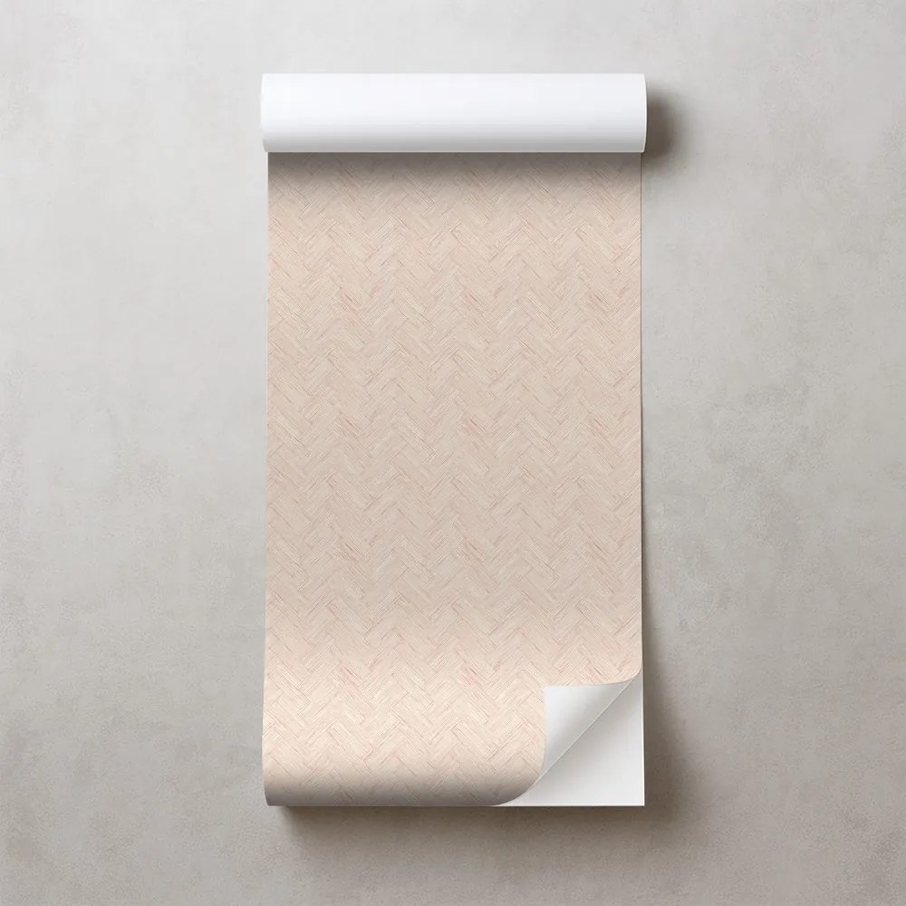 Samolepiaca tapeta elegantná béžová textúra košíkovej väzby