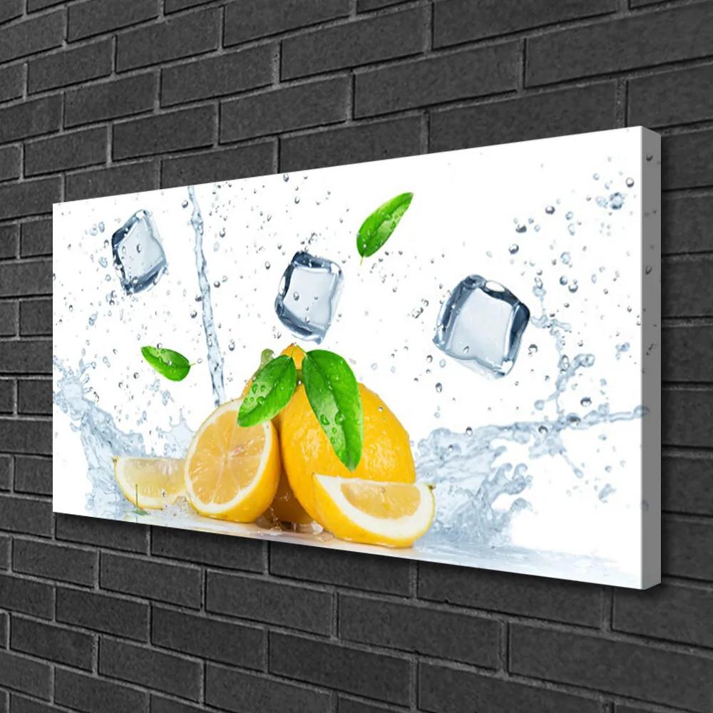 Obraz na plátne Citrón kostka ľadu kuchyňa 125x50 cm