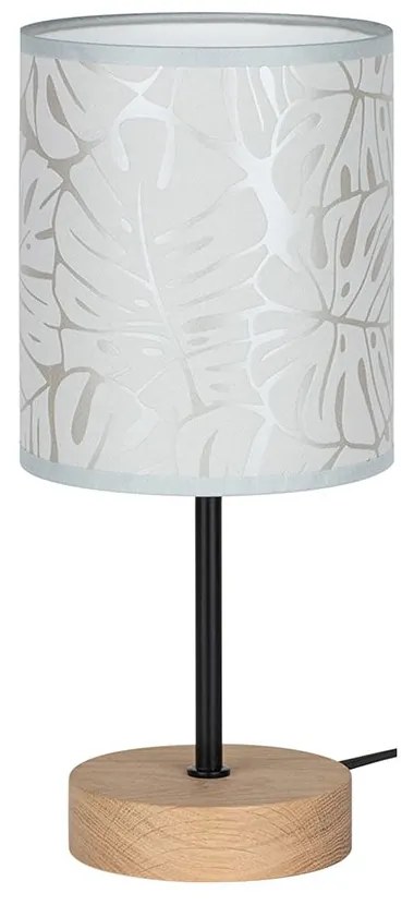 Stolová lampa MATEO, 1xMax.25W, vzorované textilné tienidlo, olejovaný dub