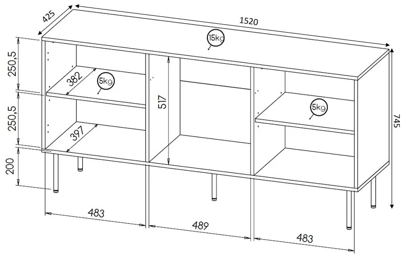 Cama Biela komoda Hole 3D