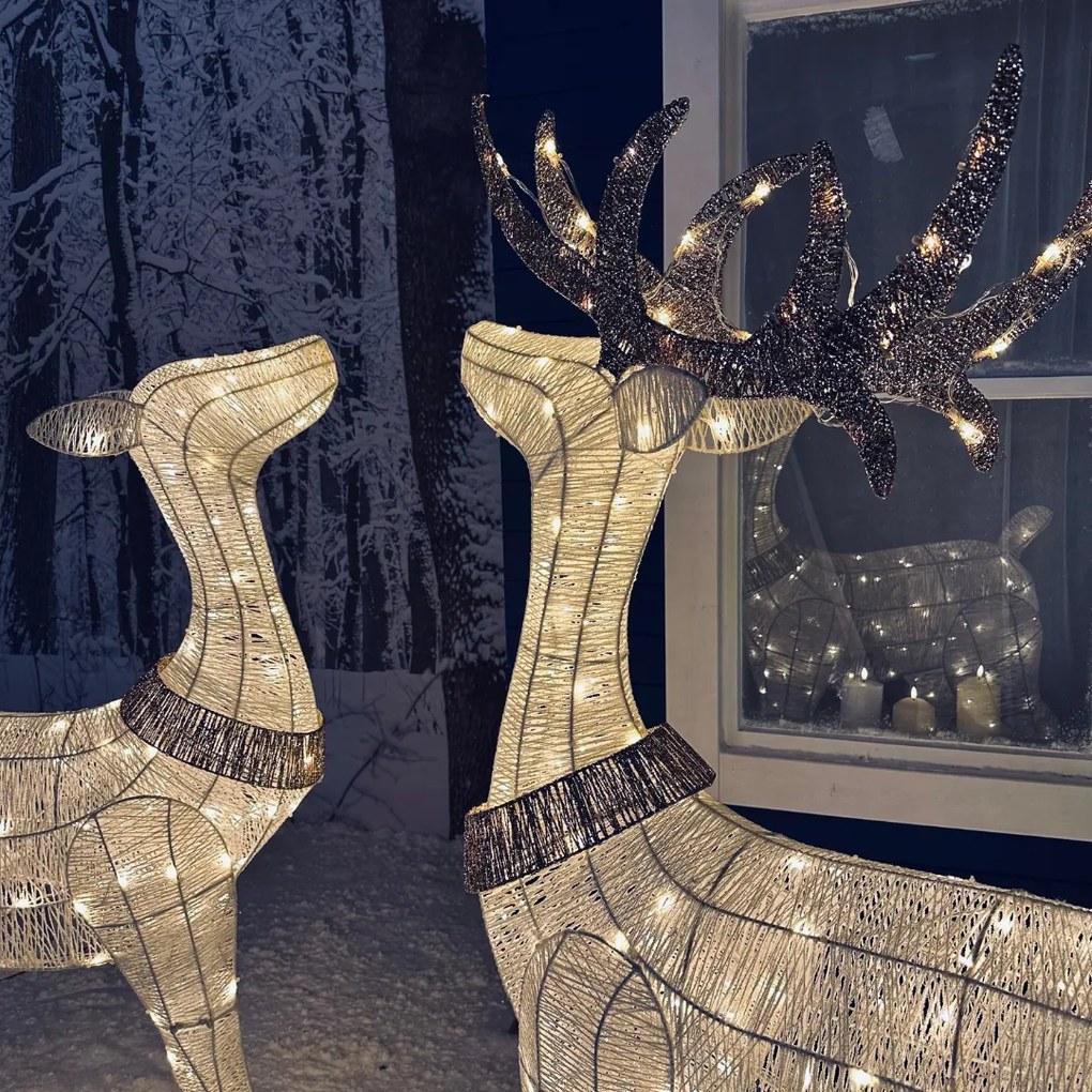 DECOLED Svetelný lapač LED, 150 cm, 140 teplých bielych LED diód