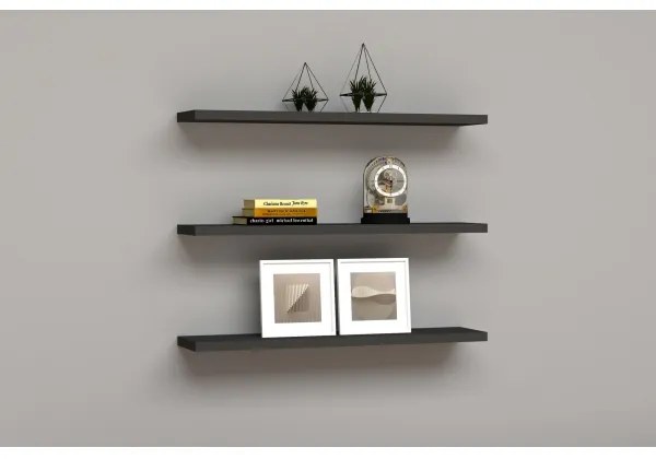 SADA 3x Nástenná polica BOSS antracit