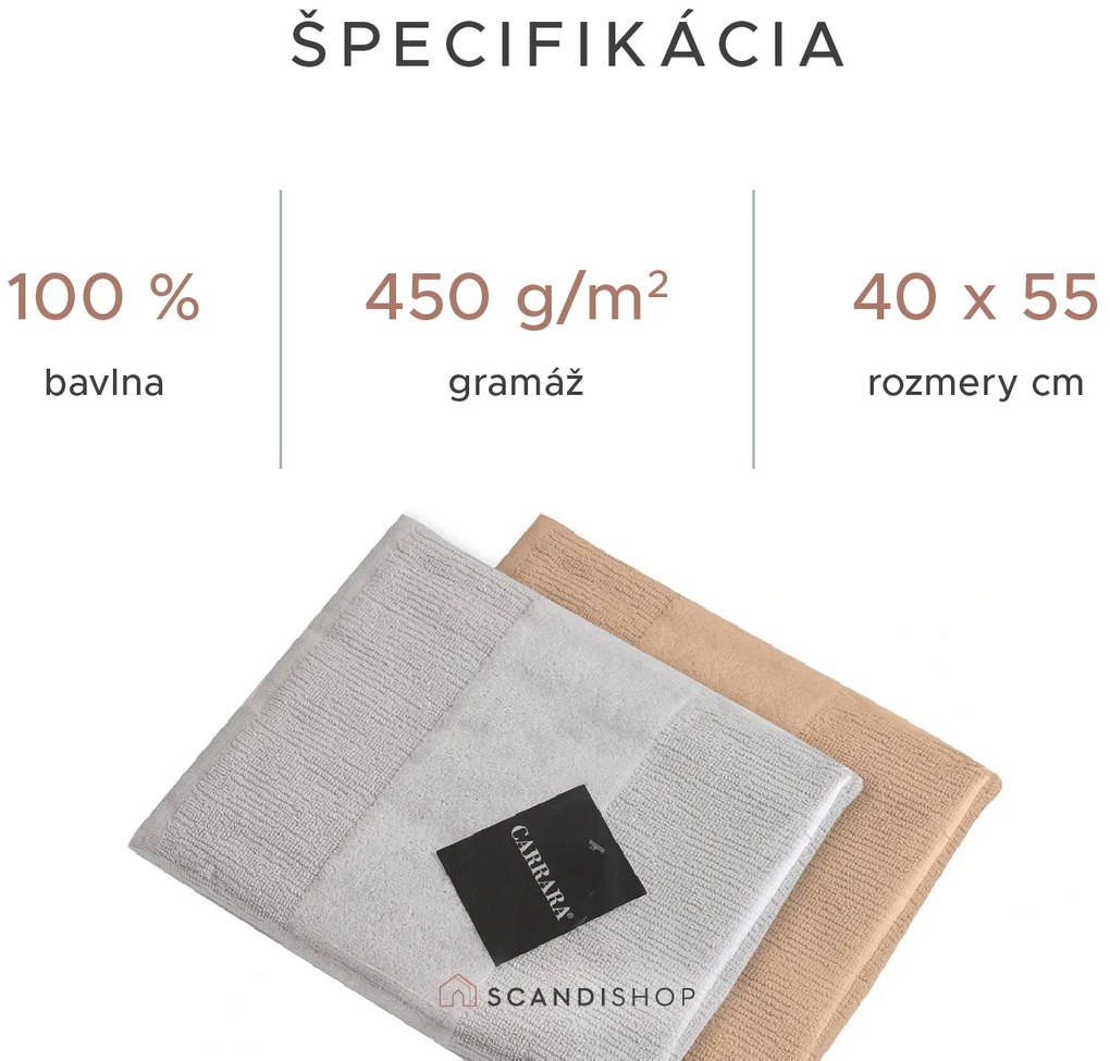 Uterák CARRARA 40x55 cm svetlohnedý, 100% bavlna