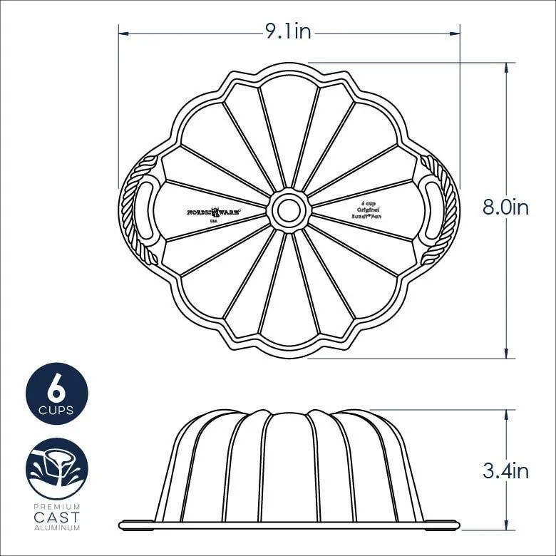 Nordic Ware Forma na bábovku Anniversary zlatá 1,4 l