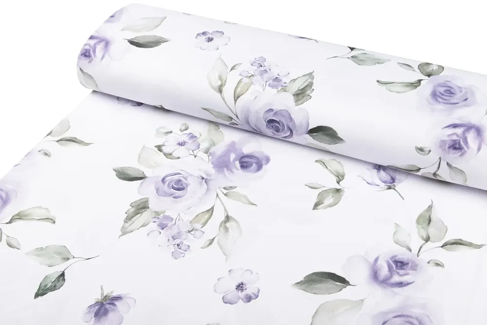 Biante Teflónový štvorcový obrus TF-024 Fialové ruže na bielom 130x130 cm