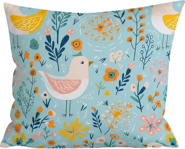 Obliečka na vankúš z mikrovlákna SPRING TWEET 45x45 cm, farebný