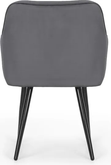 Sada štyroch jedálenských stoličiek FLORENCE zamatové, grafitové / čierne nohy (4 ks)