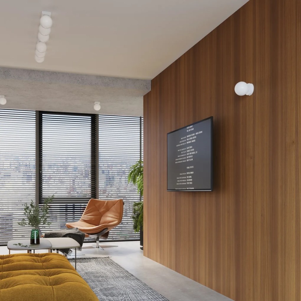 Nástenné svietidlo Yoli, 1x biele sklenené tienidlo, w