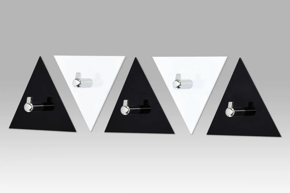 Set (5ks) nástěnných věšáků, černý a bílý akrylát / chrom GC3511-5 Autronic