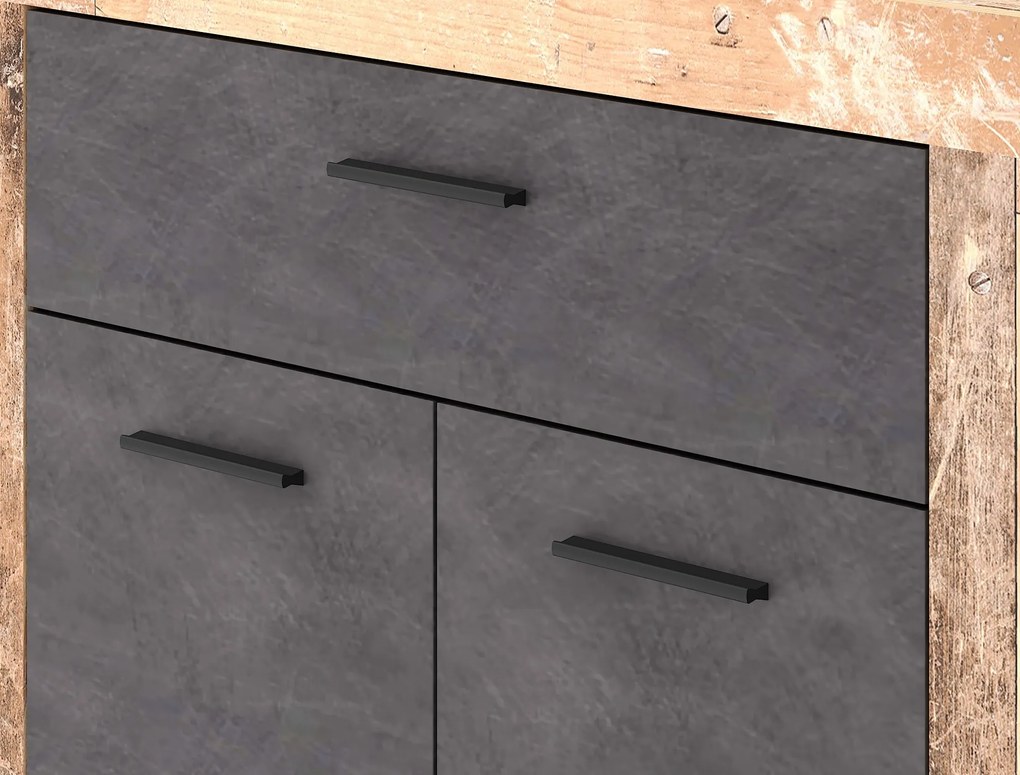 Komoda Luna 89,9 cm dub Matera světlý/šedá