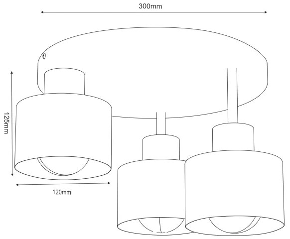 Stropné svietidlo PARKLA 3xE27/15W/230V béžová/zlatá